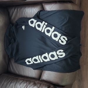 Boys 14/16 long sleeve hooded black shirt Adidas brand new